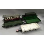 Marklin Gauge 1 rolling stock to include wagons and a carriage, unboxed.