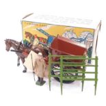 Britains - Set 9505 [4F] - Tumbrel Cart, comprising: Brown Horse, Brown Cart with Black Spoked