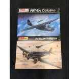 Pro Modeler two boxed model airplane kits: PBY-5A Catalina and Ju 52/3m Transport. Unchecked for