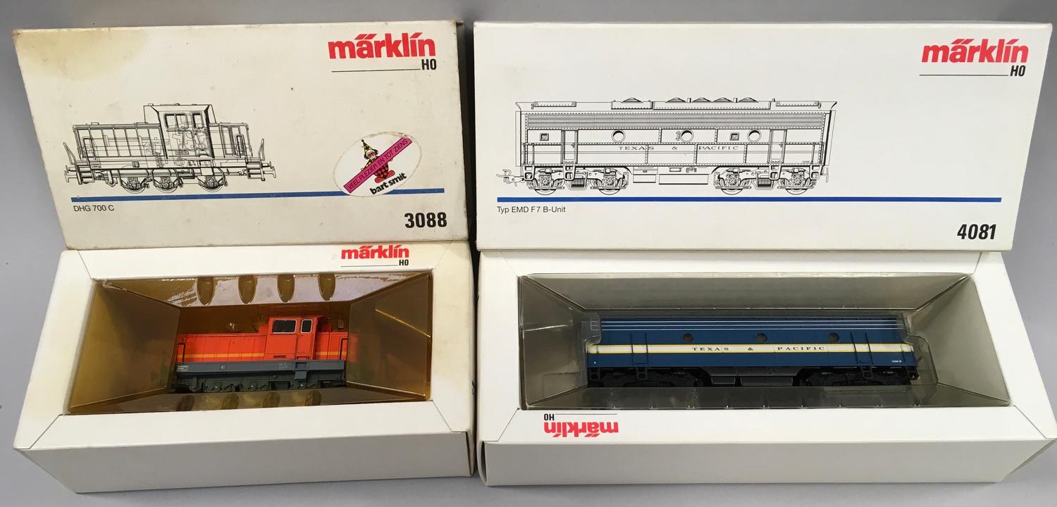 Marklin HO 3088 Diesel Locomotive DHG 700C and 4081 Texas and Pacific blue and white livery GM EMDF7 - Image 2 of 2