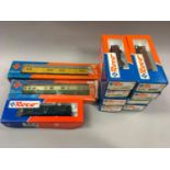 Roco HO group of boxed rolling stock to include 4359B Tool Car, 46335 Sleeping Car, 46278 Freight