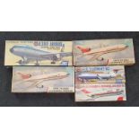 Airfix - 5 plastic model aeroplane kits to include DC-9, H.S.Trident 1C, 2 x Lockheed Tristar and