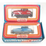 2 Marklin HO Diesel locomotives- 3078 Blue in correct box and one other in red in 3000 box.