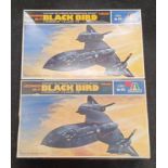 Italeri 2x No. 815 Lockheed SR-71 Black Bird boxed model airplane kits. Unchecked for completeness.