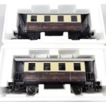 2 x Marklin Gauge 1 4 wheel passenger cars ?70 years of Rheingold? 1998 (made for Nuremberg Toy Fair