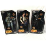 Three Disney Store Star Wars large talking figures - Han Solo, Boba Fett and Darth Vader. All
