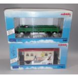 Marklin Maxi Gauge 1 wagons 5481 Low Side Car and Museum 1999 Passenger Car, boxed.