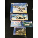 Revell five model kits to include Fokker 100, Saab JAS 39 Gripen and others. All seem complete but