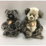 Two Charlie Bears, designed by Isabelle Lee: Harvey CB173727, black with frosted tip, 28cm and