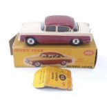 Dinky 165 Humber Hawk - two-tone cream, maroon, silver trim, chrome spun hubs with black treaded