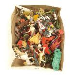 Collection of plastic toy soldiers by Britains and other makers.