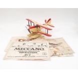 Meccano No.1 Aeroplane Constructor built as a Biplane in cream and red - Condition is Good Plus