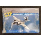 Kinetic S27 Grumman S-2E/S-2G Tracker model aircraft kit boxed.