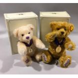 Two Steiff Bears: Diamond Jubilee Bear, light apricot mohair, white tag 663659, limited edition