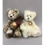 Two Charlie Bears, designed by Isabelle Lee: Chantelle CB0104583, cream with brown tip plush, 28cm