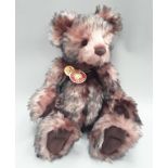 Charlie Bears Ashley CB104683, rose pink with dark grey tip plush Teddy Bear, designed by Isabelle