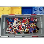 Large tub of Lego to include two Lego storage boxes.