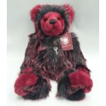 Charlie Bear Together CB161659B, black with red tip plush teddy bear, designed by Isabelle Lee. Near