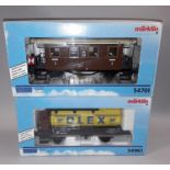 Marklin Maxi Gauge 1 wagons - 54701 Passenger Car and 54961 Freight Car, boxed.