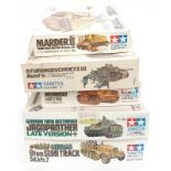 Tamiya a group of boxed 1/35th scale plastic kits (Military Tanks) to include Marder II Tank