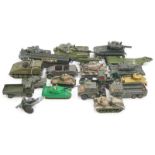 Dinky/Corgi/Matchbox/Britains and others military related group in generally playworn condition.