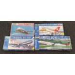 Revell - 4 plastic model aeroplane kits to include Boeing 767-300, Airbus A340 and A310 and Super