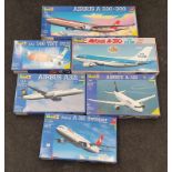 Revell - 6 model aeroplane kits to include Airbus A321, Airbus A-320, Airbus A330-300 and others.