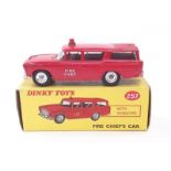 Dinky 257 Nash Rambler "Fire Chief" Car - red including large roof light, silver trim, chrome spun