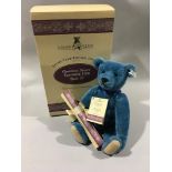 Steiff Original Club Edition teddy bear, 1908 blue 35 replica, white tag 420047, LE 1994-1995,