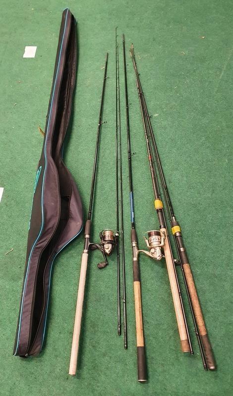 A selection of fishing rods and reels in Drennan carry case. (ref 3)