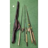 A selection of fishing rods and reels in Drennan carry case. (ref 3)