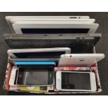 A box containing a large amount of Smartphones and Tablets. Various manufacturers to include Apple