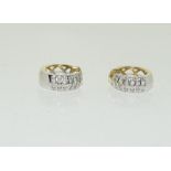 Diamond earrings set in 10.8g 18ct two tone gold. (Ref WP)