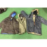 Three men?s waterproof jackets - 2 x Jack & Jones size M and 1 x Brutus size S. (Ref WP)