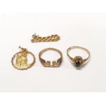 9 carat gold jewellery rings pendants etc. Ref 121.