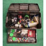 Raaco Tackle Box containing six fishing reels and tackle. (Ref 4)