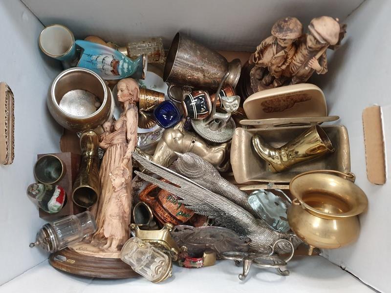 A selection of household ornaments to included brass wear