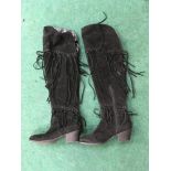River Island Black over the knee boots - Size 6. (Ref WP)