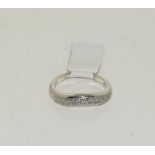 A Bulgari Diamond set platinum ring. (Ref WP)
