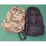 A military style rucksack and Warehouse mountain rucksack ref4,5