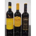 Three bottles of assorted wine (REF 10, 15).