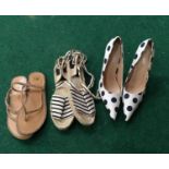 Three pairs of size 7 sandals/shoes by Gap and other manufacturers. All as new. (Ref WP)