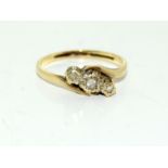 Diamond Trilogy ring in 9ct yellow gold, Size M. (Ref WP)