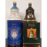 Two Bell's Whisky Wade decanters to include Queen Mother 90th Birthday 1990 and Christmas 1995. Both