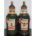 2 Bell's whisky Wade decanters to include Christmas 1990 and Christmas 1991. Both boxed and
