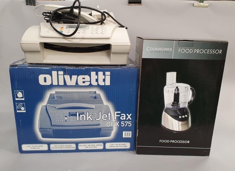 An Olivetti fax machine and a Cookworks food processor (Ref WP)