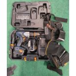 MacAllister electric drill with battery in case together a Stanley workman's tool belt (Ref WP)