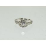 A 9ct gold ring set with Mosonite Diamond approx 1.00ct stone, Size N (Ref WP)