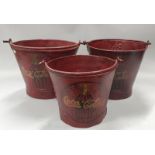 3 Coca-Cola red fire buckets