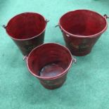 A set of three Coca Cola buckets (211).